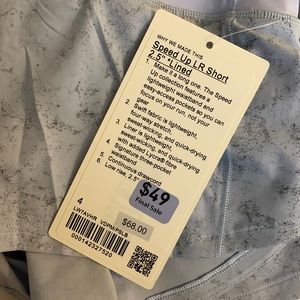 Lululemon Speed Up LR Short 2.5 inch